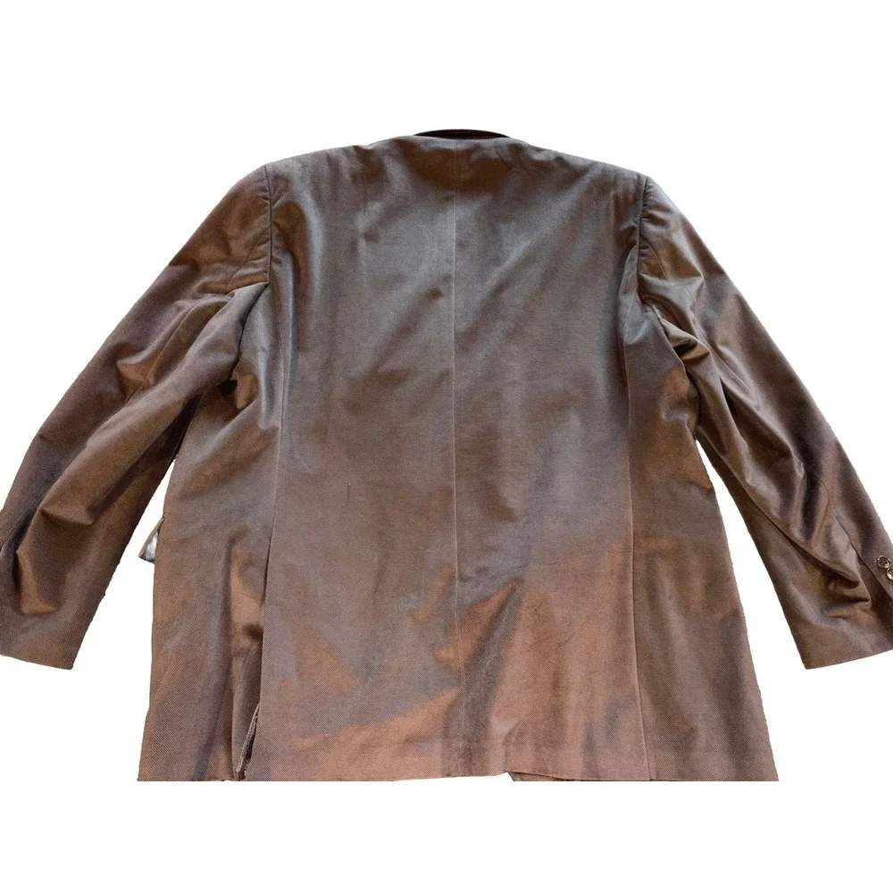 Vintage Calvin Klein Mens Brown Microfiber Soft Sport Coat Blazer Jacket 46L
